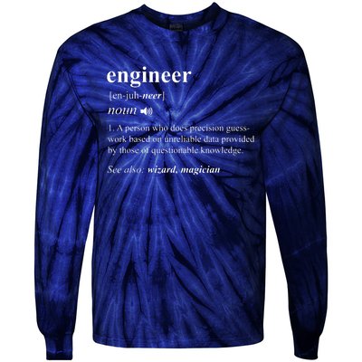 Engineer Definition Funny Engineering Mechanical Civil Gift Tie-Dye Long Sleeve Shirt