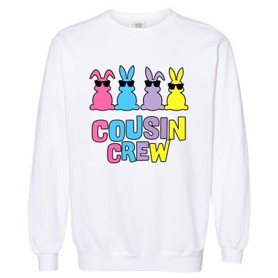 Easter Day Funny Cousin Crew Bunnies Easter Matching Colorful Rabbits Garment-Dyed Sweatshirt