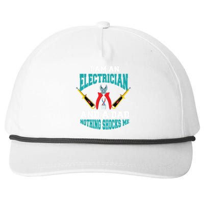 Electrician Dad Funny Electrician Father Gift Snapback Five-Panel Rope Hat