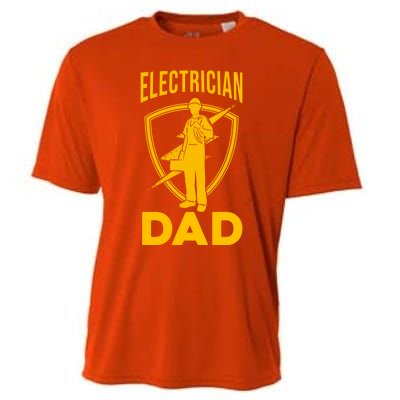 Electrician Dad Fathers Day Funny Electrical Engineering Cute Gift Cooling Performance Crew T-Shirt