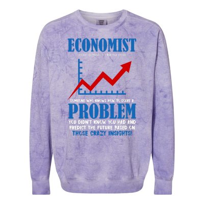 Economist Definition Funny Joke Colorblast Crewneck Sweatshirt