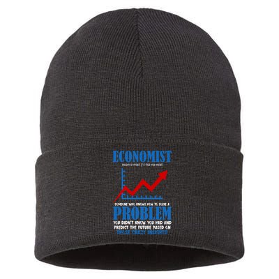 Economist Definition Funny Joke Sustainable Knit Beanie