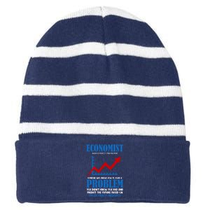 Economist Definition Funny Joke Striped Beanie with Solid Band