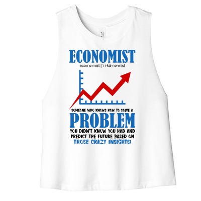 Economist Definition Funny Joke Women's Racerback Cropped Tank