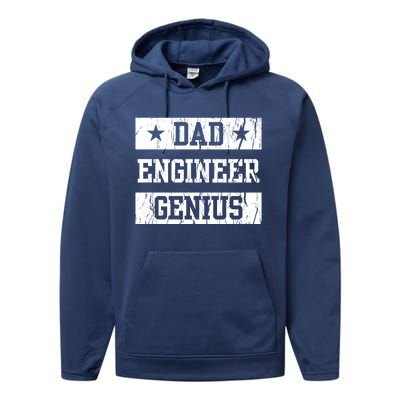 Engineer Dad Funny Fathers Day Engineering Papa Gift Performance Fleece Hoodie