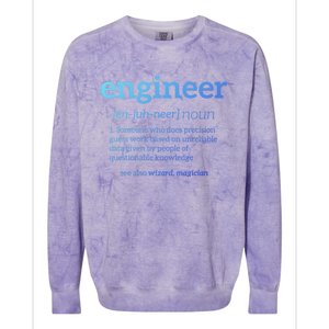 Engineer Definition Funny Civil Engineering Major Electrical Gift Colorblast Crewneck Sweatshirt