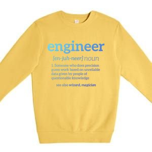 Engineer Definition Funny Civil Engineering Major Electrical Gift Premium Crewneck Sweatshirt