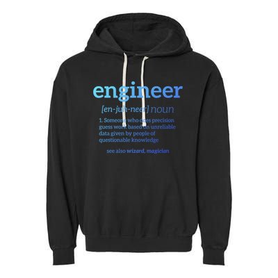 Engineer Definition Funny Civil Engineering Major Electrical Gift Garment-Dyed Fleece Hoodie