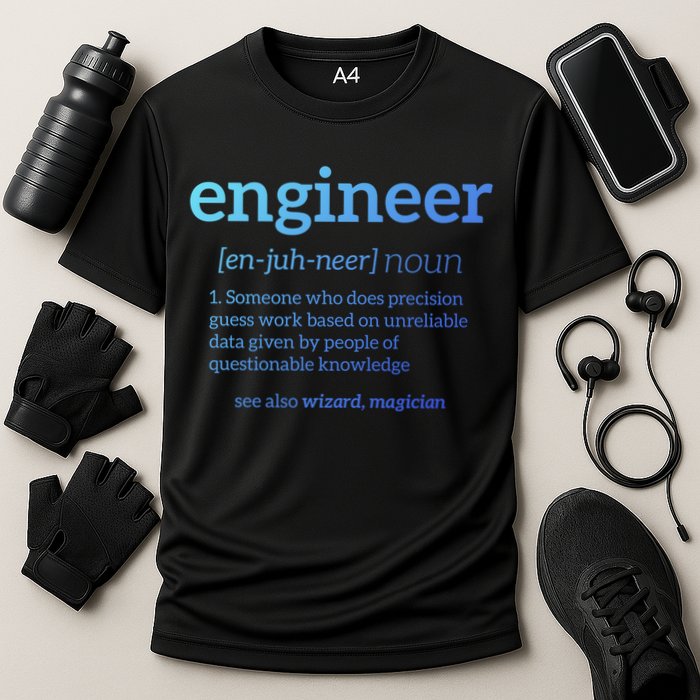 Engineer Definition Funny Civil Engineering Major Electrical Gift Cooling Performance Crew T-Shirt