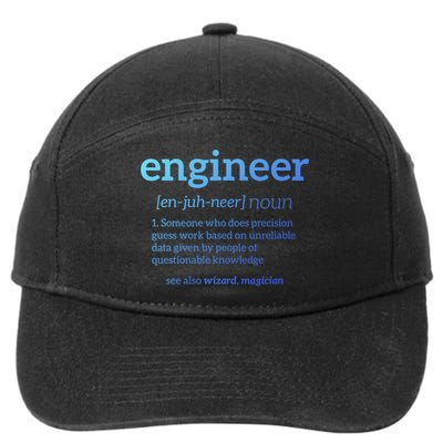 Engineer Definition Funny Civil Engineering Major Electrical Gift 7-Panel Snapback Hat