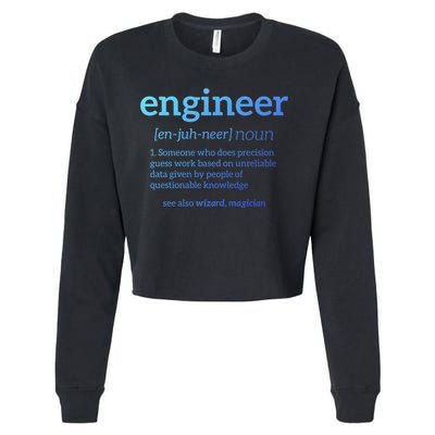 Engineer Definition Funny Civil Engineering Major Electrical Gift Cropped Pullover Crew