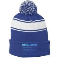 Engineer Definition Funny Civil Engineering Major Electrical Gift Stripe Pom Pom Beanie