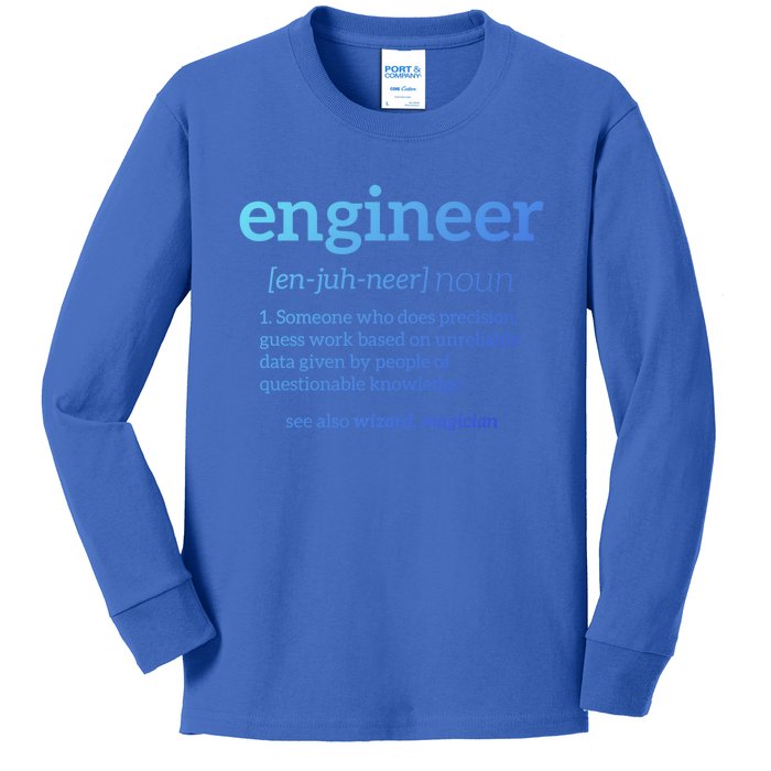 Engineer Definition Funny Civil Engineering Major Electrical Gift Kids Long Sleeve Shirt