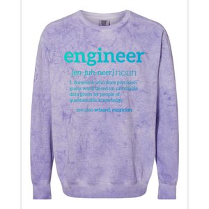 Engineer Definition Funny Civil Engineering Major Electrical Gift Colorblast Crewneck Sweatshirt