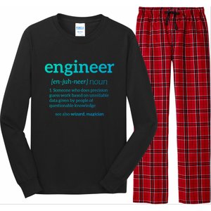 Engineer Definition Funny Civil Engineering Major Electrical Gift Long Sleeve Pajama Set