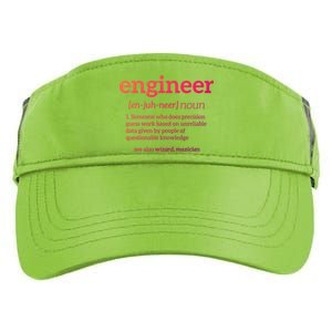 Engineer Definition Funny Civil Engineering Major Electrical Gift Adult Drive Performance Visor