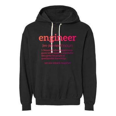 Engineer Definition Funny Civil Engineering Major Electrical Gift Garment-Dyed Fleece Hoodie