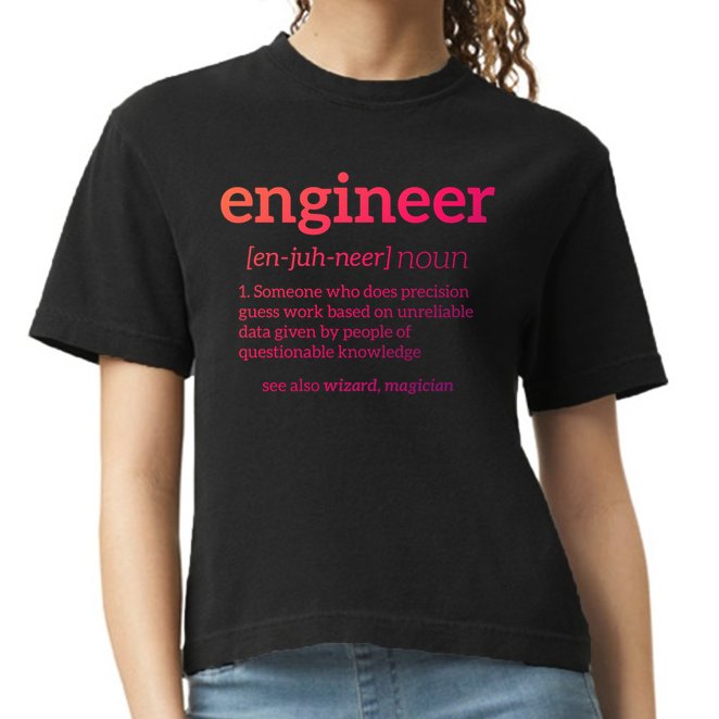Engineer Definition Funny Civil Engineering Major Electrical Gift Comfort Colors Boxy T-Shirt
