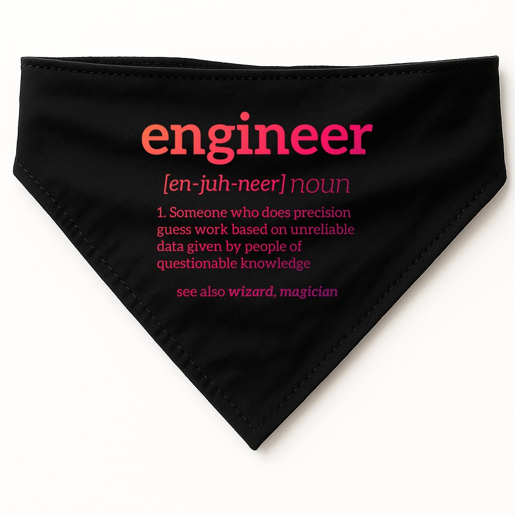 Engineer Definition Funny Civil Engineering Major Electrical Gift USA-Made Doggie Bandana