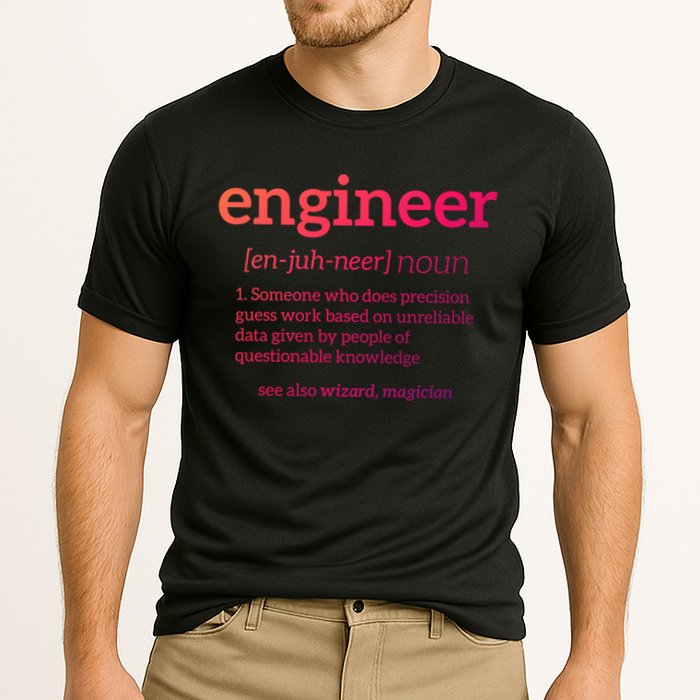 Engineer Definition Funny Civil Engineering Major Electrical Gift Cooling Performance Crew T-Shirt