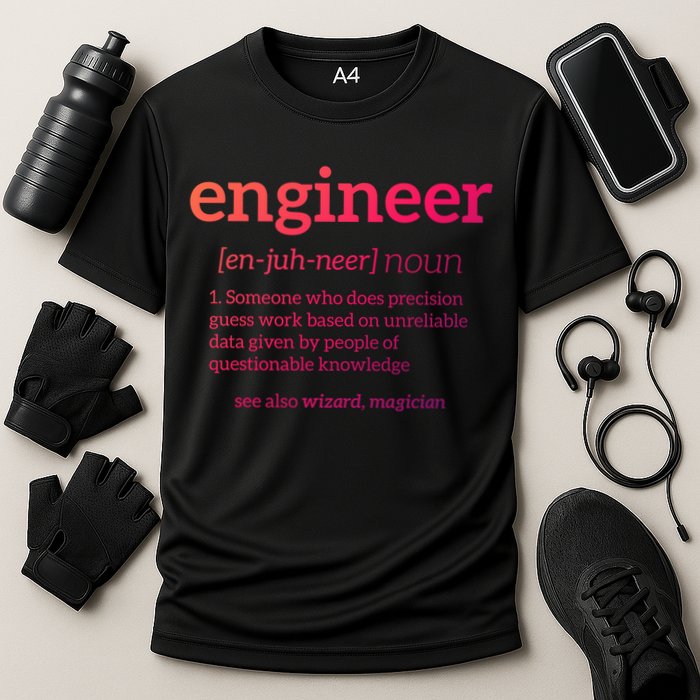 Engineer Definition Funny Civil Engineering Major Electrical Gift Cooling Performance Crew T-Shirt