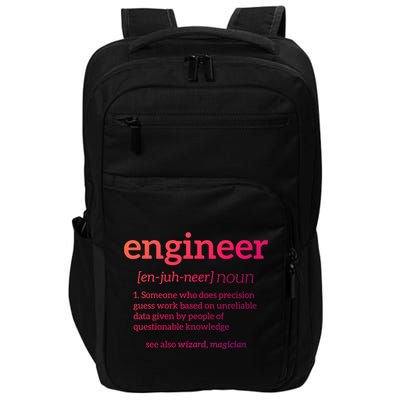 Engineer Definition Funny Civil Engineering Major Electrical Gift Impact Tech Backpack