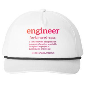 Engineer Definition Funny Civil Engineering Major Electrical Gift Snapback Five-Panel Rope Hat