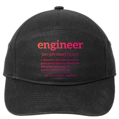 Engineer Definition Funny Civil Engineering Major Electrical Gift 7-Panel Snapback Hat