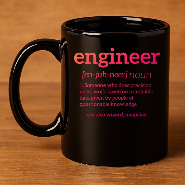 Engineer Definition Funny Civil Engineering Major Electrical Gift 11oz C Handle Ceramic Mug
