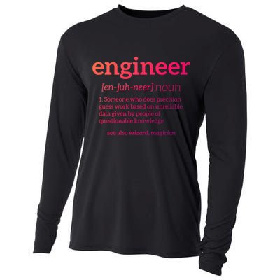Engineer Definition Funny Civil Engineering Major Electrical Gift Cooling Performance Long Sleeve Crew