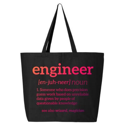 Engineer Definition Funny Civil Engineering Major Electrical Gift 25L Jumbo Tote
