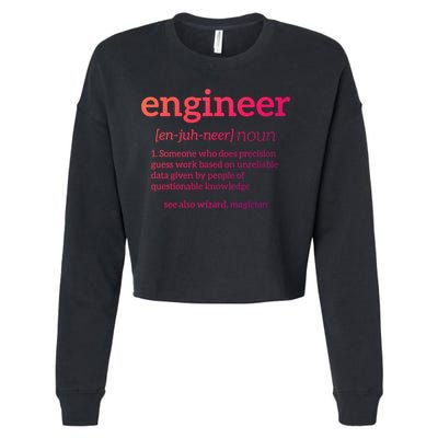 Engineer Definition Funny Civil Engineering Major Electrical Gift Cropped Pullover Crew