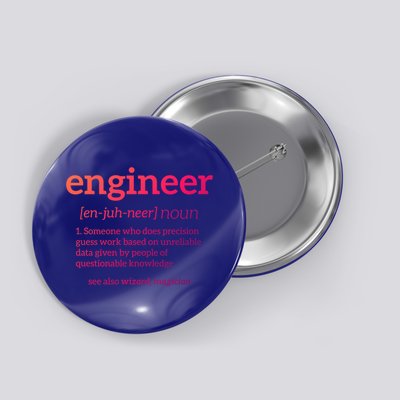 Engineer Definition Funny Civil Engineering Major Electrical Gift Button