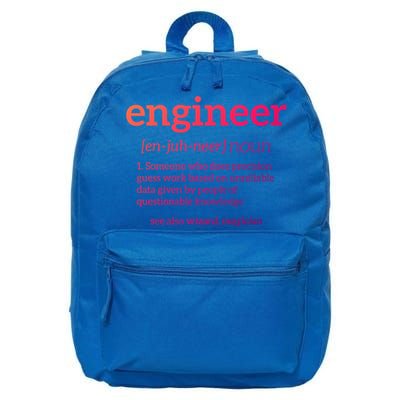 Engineer Definition Funny Civil Engineering Major Electrical Gift 16 in Basic Backpack