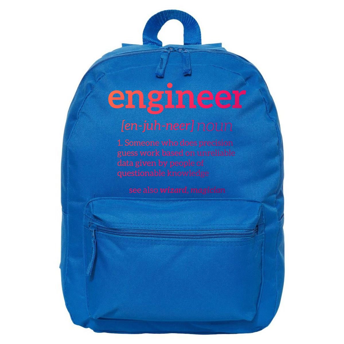 Engineer Definition Funny Civil Engineering Major Electrical Gift 16 in Basic Backpack