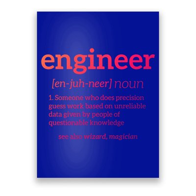 Engineer Definition Funny Civil Engineering Major Electrical Gift Poster