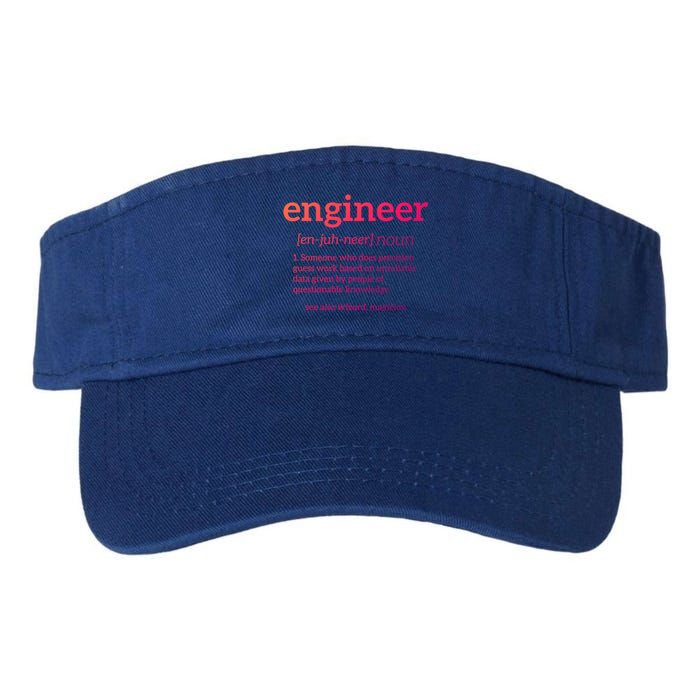 Engineer Definition Funny Civil Engineering Major Electrical Gift Valucap Bio-Washed Visor