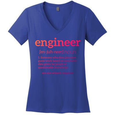 Engineer Definition Funny Civil Engineering Major Electrical Gift Women's V-Neck T-Shirt