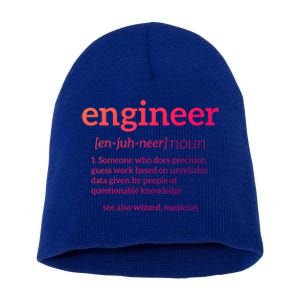 Engineer Definition Funny Civil Engineering Major Electrical Gift Short Acrylic Beanie