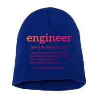 Engineer Definition Funny Civil Engineering Major Electrical Gift Short Acrylic Beanie