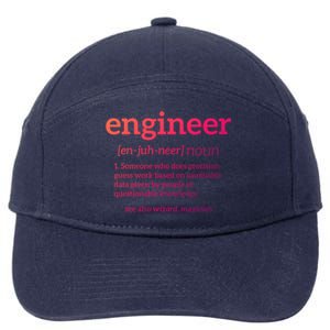 Engineer Definition Funny Civil Engineering Major Electrical Gift 7-Panel Snapback Hat