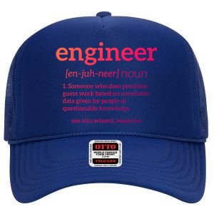 Engineer Definition Funny Civil Engineering Major Electrical Gift High Crown Mesh Back Trucker Hat