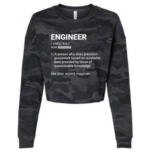 Engineer Definition Funny Gift Geeky Engineering Funny Gift Cropped Pullover Crew