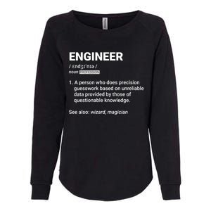 Engineer Definition Funny Gift Geeky Engineering Funny Gift Womens California Wash Sweatshirt