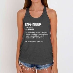 Engineer Definition Funny Gift Geeky Engineering Funny Gift Women's Knotted Racerback Tank