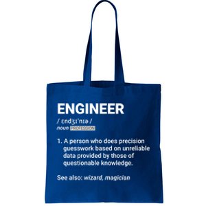 Engineer Definition Funny Gift Geeky Engineering Funny Gift Tote Bag