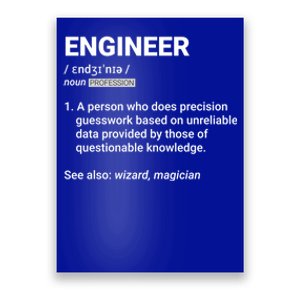 Engineer Definition Funny Gift Geeky Engineering Funny Gift Poster