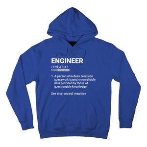 Engineer Definition Funny Gift Geeky Engineering Funny Gift Tall Hoodie