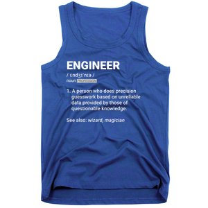 Engineer Definition Funny Gift Geeky Engineering Funny Gift Tank Top