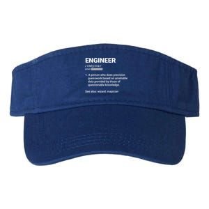 Engineer Definition Funny Gift Geeky Engineering Funny Gift Valucap Bio-Washed Visor